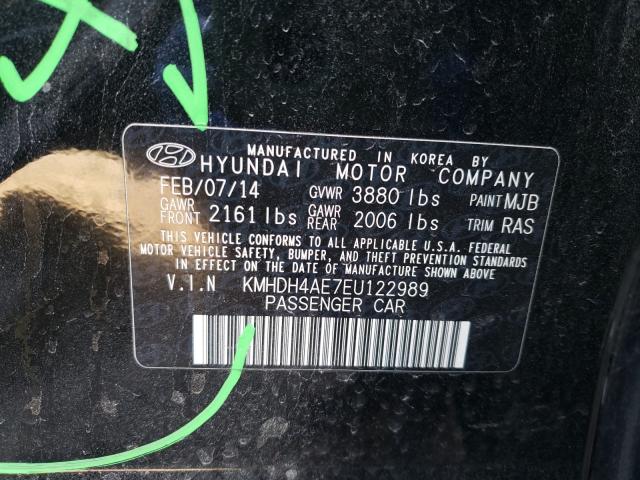 Photo 9 VIN: KMHDH4AE7EU122989 - HYUNDAI ELANTRA SE 