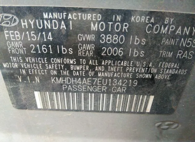 Photo 8 VIN: KMHDH4AE7EU134219 - HYUNDAI ELANTRA 