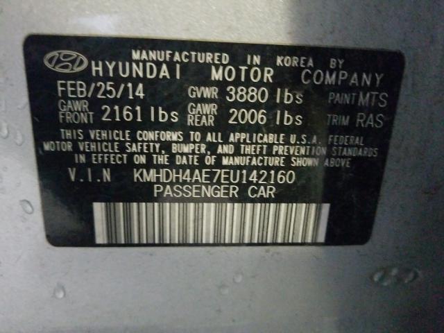 Photo 9 VIN: KMHDH4AE7EU142160 - HYUNDAI ELANTRA SE 