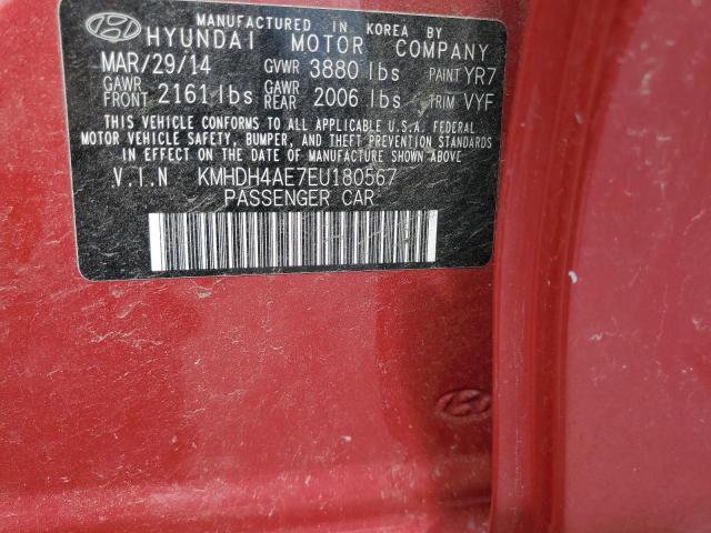 Photo 12 VIN: KMHDH4AE7EU180567 - HYUNDAI ELANTRA SE 