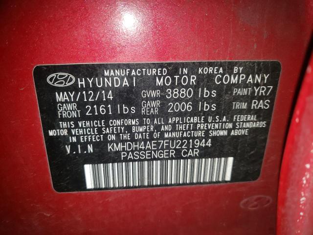 Photo 9 VIN: KMHDH4AE7FU221944 - HYUNDAI ELANTRA SE 