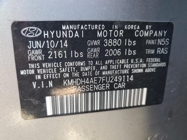 Photo 9 VIN: KMHDH4AE7FU249114 - HYUNDAI ELANTRA SE 