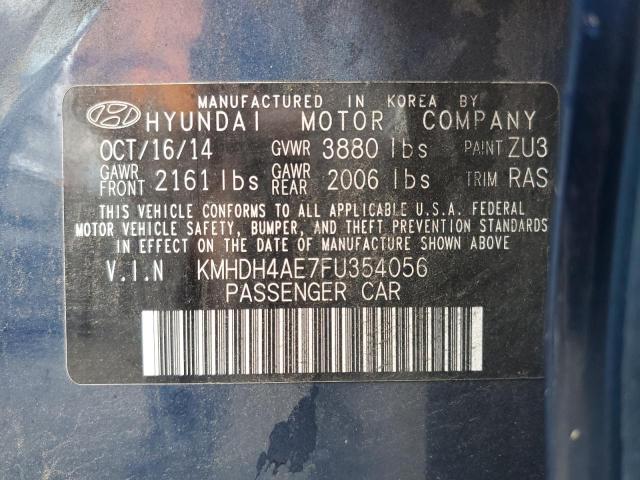 Photo 12 VIN: KMHDH4AE7FU354056 - HYUNDAI ELANTRA 