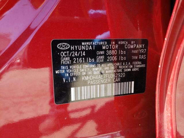 Photo 11 VIN: KMHDH4AE7FU362920 - HYUNDAI ELANTRA SE 