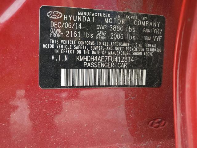 Photo 11 VIN: KMHDH4AE7FU412814 - HYUNDAI ELANTRA 