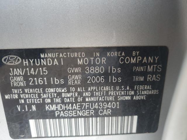 Photo 12 VIN: KMHDH4AE7FU439401 - HYUNDAI ELANTRA 