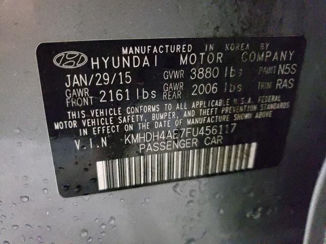 Photo 9 VIN: KMHDH4AE7FU456117 - HYUNDAI ELANTRA SE 