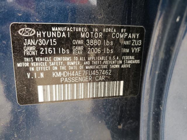 Photo 9 VIN: KMHDH4AE7FU457462 - HYUNDAI ELANTRA SE 