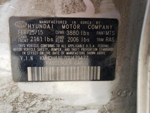 Photo 9 VIN: KMHDH4AE7GU479477 - HYUNDAI ELANTRA SE 