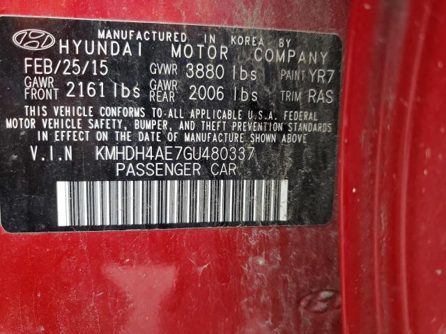 Photo 11 VIN: KMHDH4AE7GU480337 - HYUNDAI ELANTRA SE 