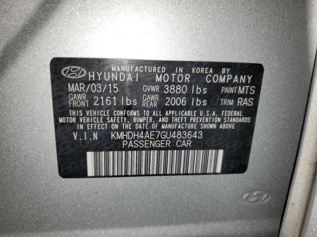 Photo 11 VIN: KMHDH4AE7GU483643 - HYUNDAI ELANTRA 