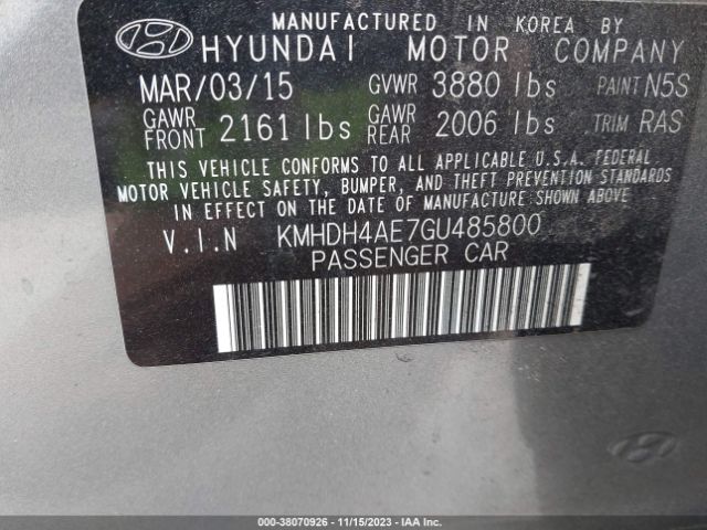 Photo 8 VIN: KMHDH4AE7GU485800 - HYUNDAI ELANTRA 