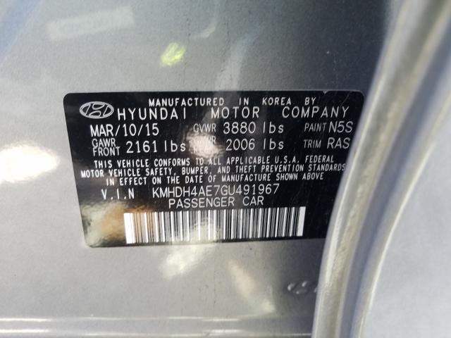 Photo 9 VIN: KMHDH4AE7GU491967 - HYUNDAI ELANTRA SE 