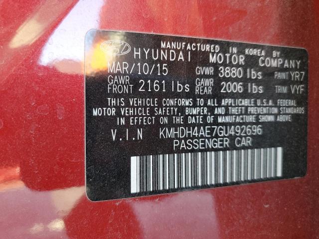 Photo 11 VIN: KMHDH4AE7GU492696 - HYUNDAI ELANTRA 