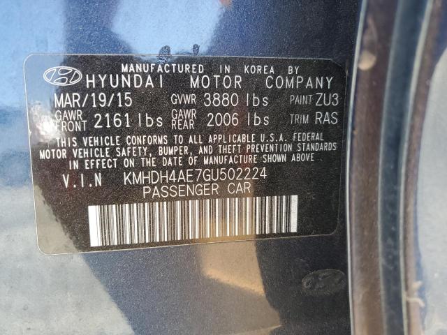 Photo 11 VIN: KMHDH4AE7GU502224 - HYUNDAI ELANTRA SE 