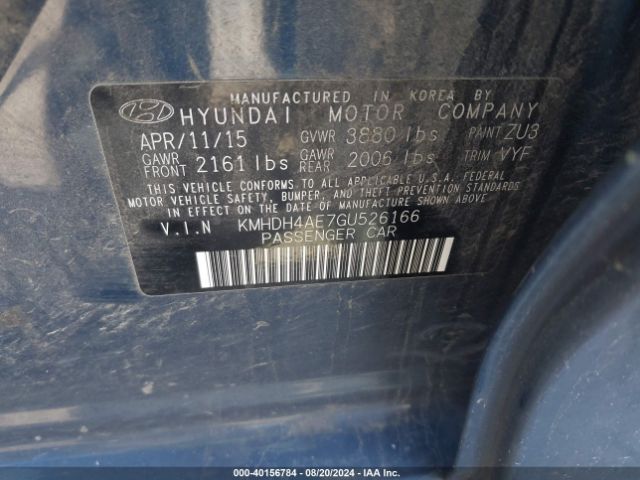 Photo 8 VIN: KMHDH4AE7GU526166 - HYUNDAI ELANTRA 