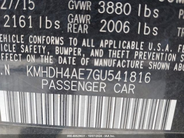 Photo 8 VIN: KMHDH4AE7GU541816 - HYUNDAI ELANTRA 