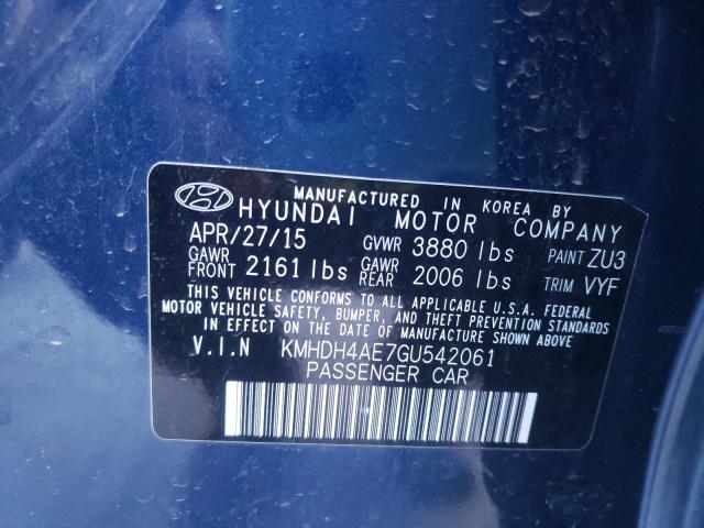 Photo 9 VIN: KMHDH4AE7GU542061 - HYUNDAI ELANTRA SE 