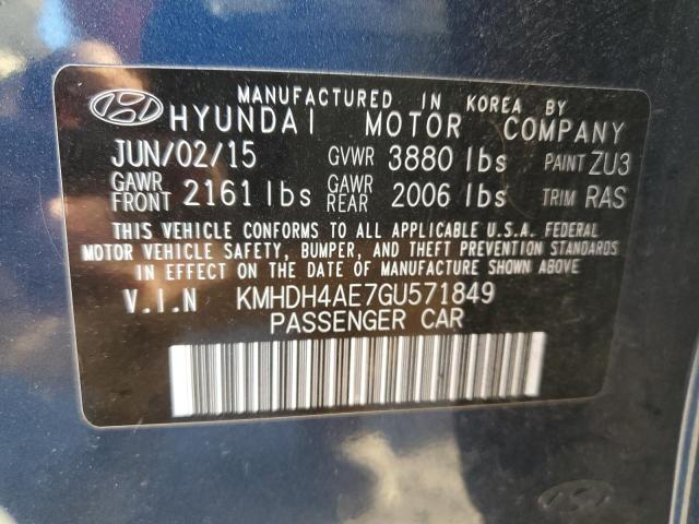 Photo 11 VIN: KMHDH4AE7GU571849 - HYUNDAI ELANTRA SE 