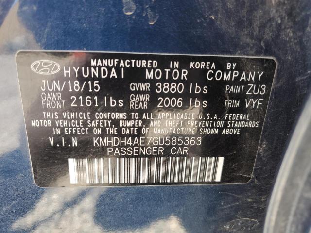 Photo 11 VIN: KMHDH4AE7GU585363 - HYUNDAI ELANTRA SE 