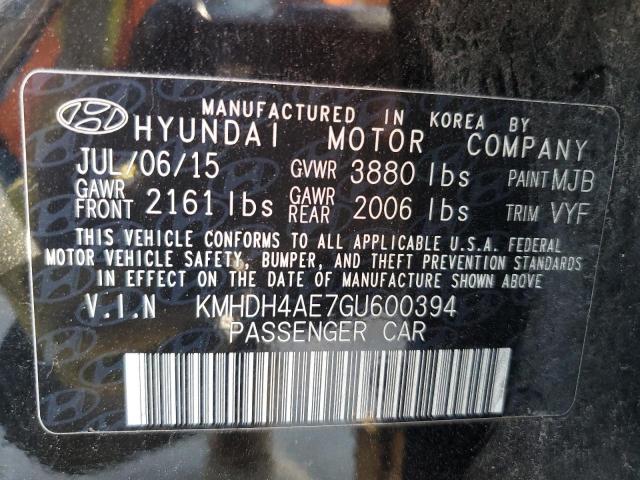 Photo 12 VIN: KMHDH4AE7GU600394 - HYUNDAI ELANTRA SE 