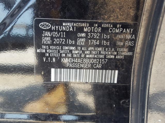 Photo 9 VIN: KMHDH4AE8BU082157 - HYUNDAI ELANTRA GL 