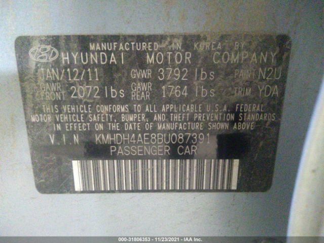 Photo 8 VIN: KMHDH4AE8BU087391 - HYUNDAI ELANTRA 