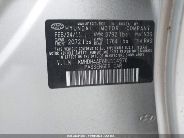 Photo 8 VIN: KMHDH4AE8BU114976 - HYUNDAI ELANTRA 