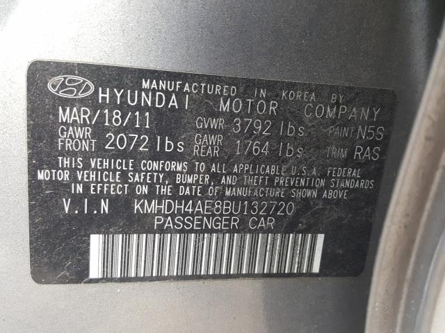 Photo 9 VIN: KMHDH4AE8BU132720 - HYUNDAI ELANTRA GL 