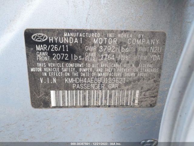 Photo 8 VIN: KMHDH4AE8BU139621 - HYUNDAI ELANTRA 