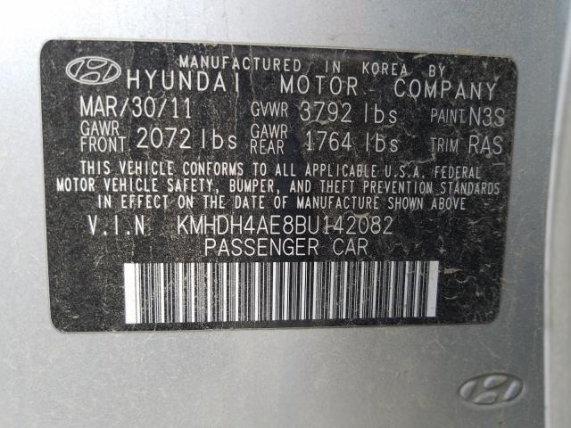 Photo 9 VIN: KMHDH4AE8BU142082 - HYUNDAI ELANTRA GL 