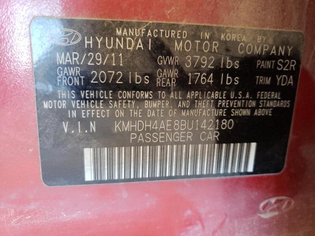 Photo 9 VIN: KMHDH4AE8BU142180 - HYUNDAI ELANTRA GL 