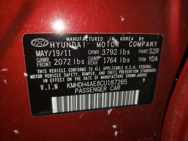 Photo 9 VIN: KMHDH4AE8CU187265 - HYUNDAI ELANTRA GL 