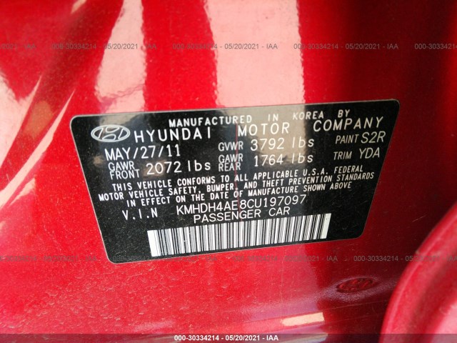 Photo 8 VIN: KMHDH4AE8CU197097 - HYUNDAI ELANTRA 