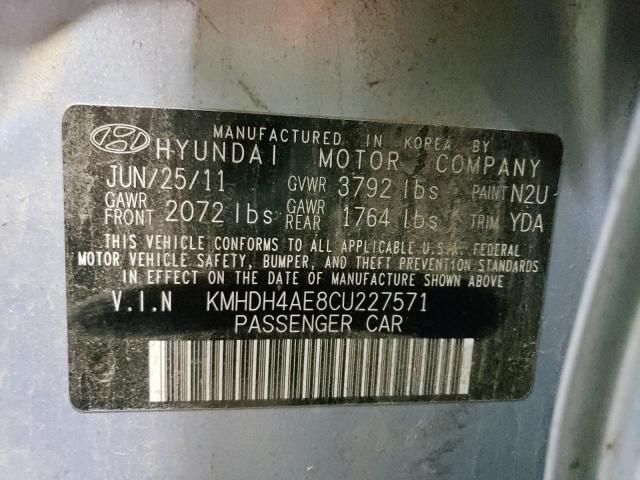 Photo 9 VIN: KMHDH4AE8CU227571 - HYUNDAI ELANTRA GL 