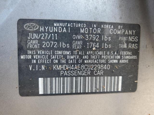 Photo 11 VIN: KMHDH4AE8CU229840 - HYUNDAI ELANTRA GL 