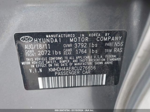 Photo 8 VIN: KMHDH4AE8CU276656 - HYUNDAI ELANTRA 