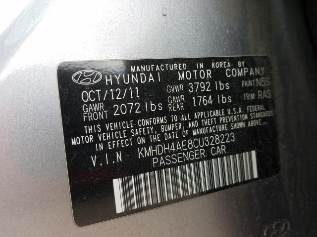 Photo 9 VIN: KMHDH4AE8CU328223 - HYUNDAI ELANTRA GL 