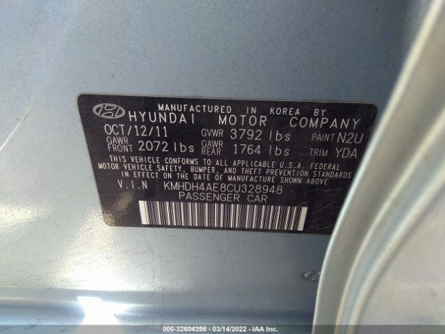 Photo 8 VIN: KMHDH4AE8CU328948 - HYUNDAI ELANTRA 