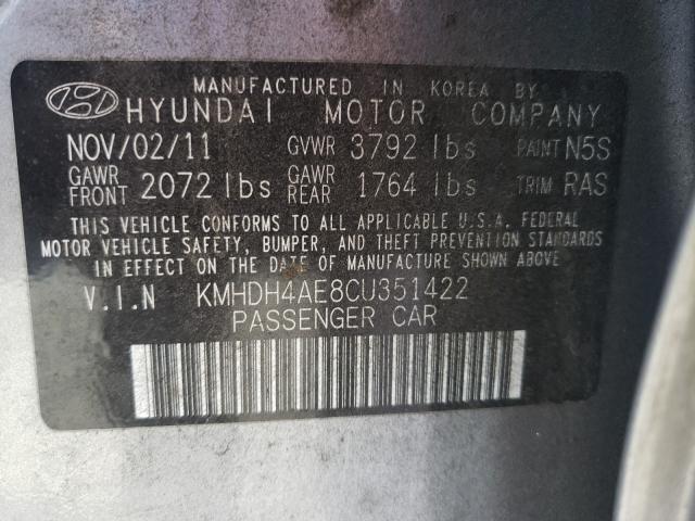 Photo 9 VIN: KMHDH4AE8CU351422 - HYUNDAI ELANTRA 