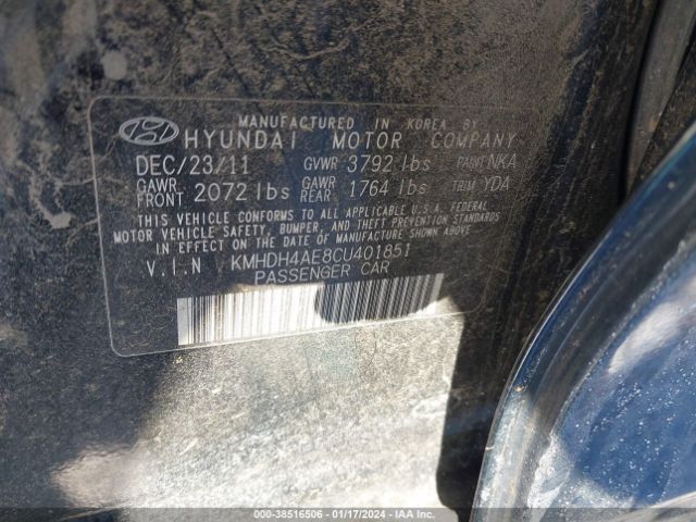 Photo 8 VIN: KMHDH4AE8CU401851 - HYUNDAI ELANTRA 