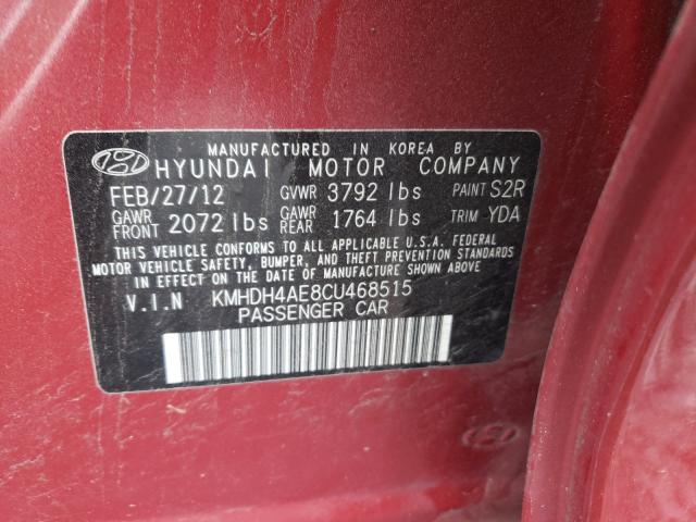 Photo 9 VIN: KMHDH4AE8CU468515 - HYUNDAI ELANTRA GL 