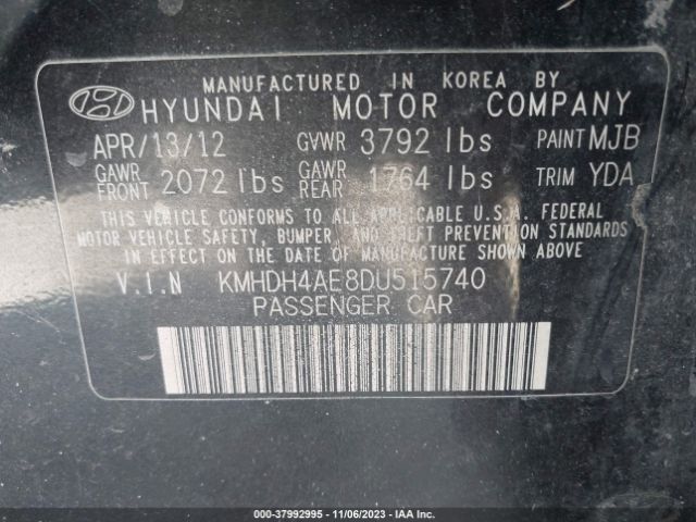 Photo 8 VIN: KMHDH4AE8DU515740 - HYUNDAI ELANTRA 