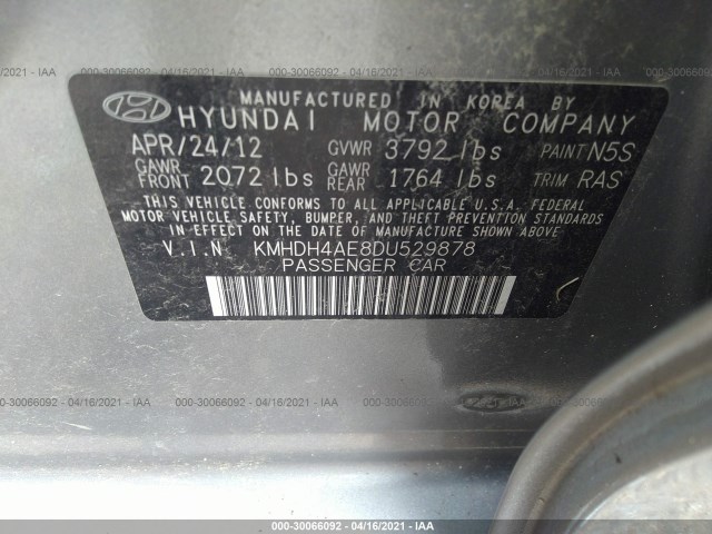 Photo 8 VIN: KMHDH4AE8DU529878 - HYUNDAI ELANTRA 