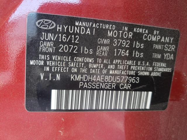 Photo 9 VIN: KMHDH4AE8DU577963 - HYUNDAI ELANTRA GL 