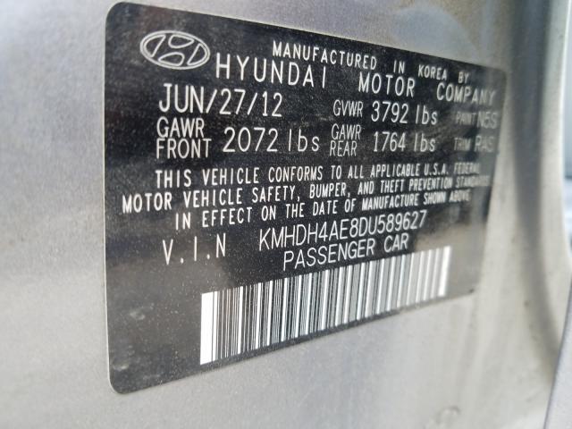 Photo 9 VIN: KMHDH4AE8DU589627 - HYUNDAI ELANTRA GL 