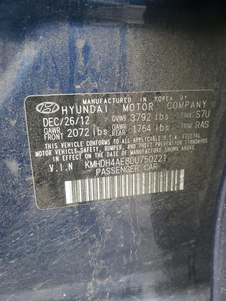 Photo 11 VIN: KMHDH4AE8DU750221 - HYUNDAI ELANTRA 