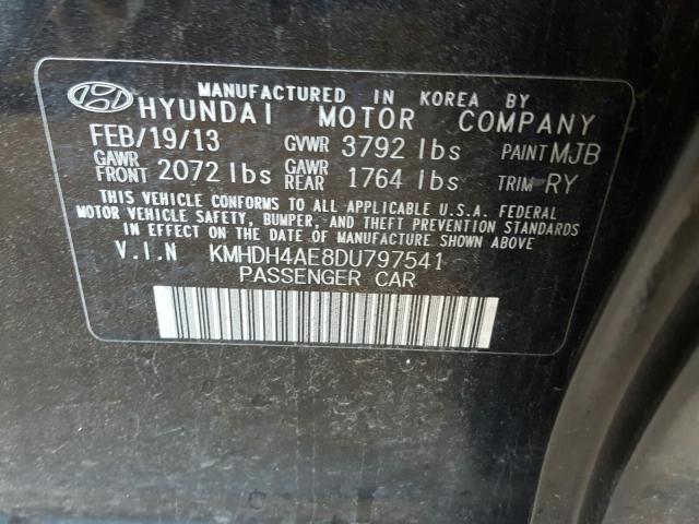 Photo 9 VIN: KMHDH4AE8DU797541 - HYUNDAI ELANTRA GL 