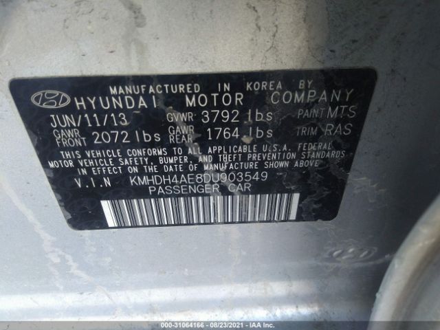 Photo 8 VIN: KMHDH4AE8DU903549 - HYUNDAI ELANTRA 