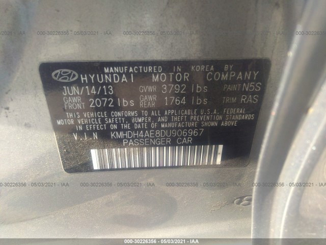 Photo 8 VIN: KMHDH4AE8DU906967 - HYUNDAI ELANTRA 